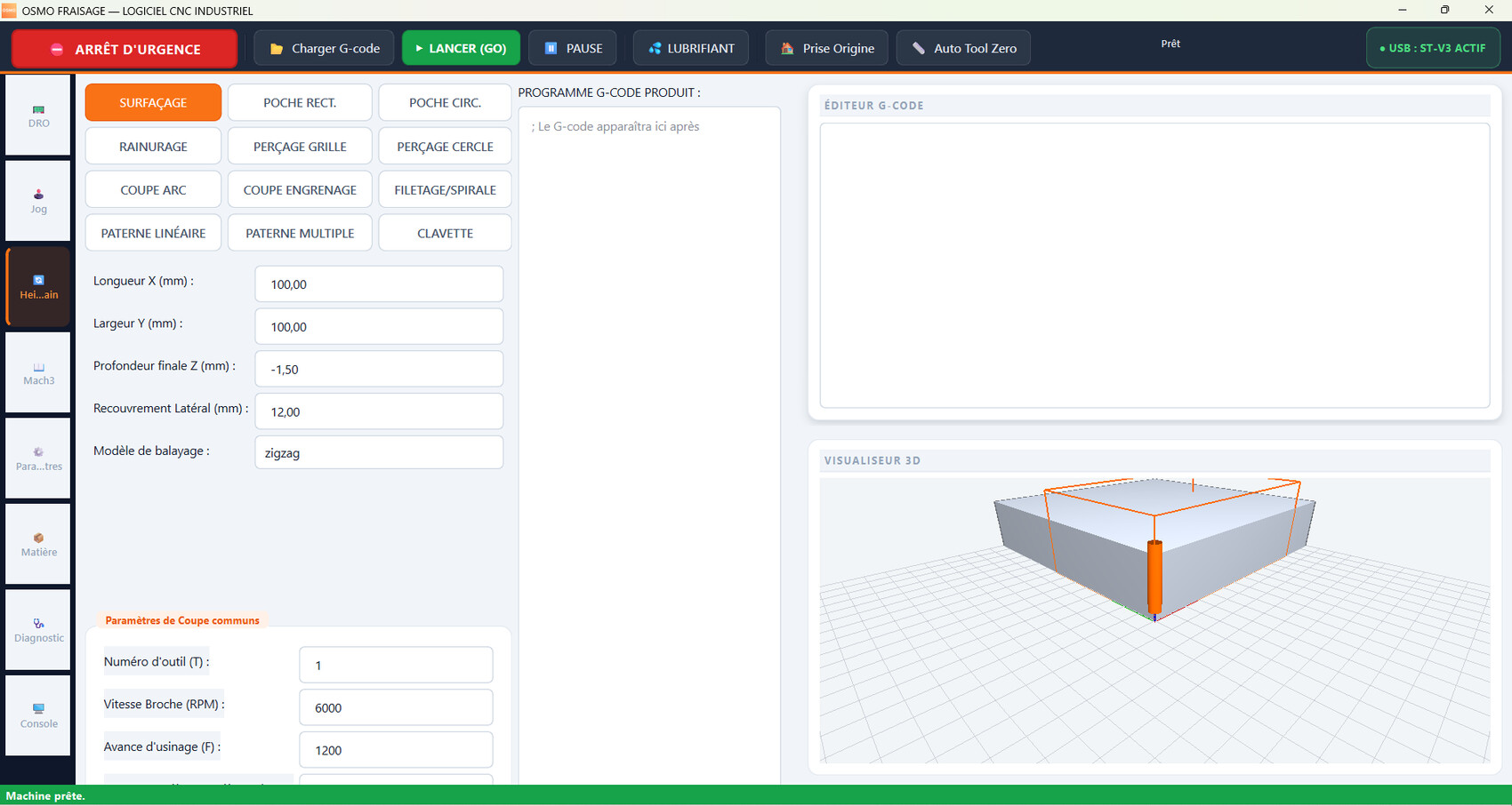 Modules du logiciel OSMO Fraisage