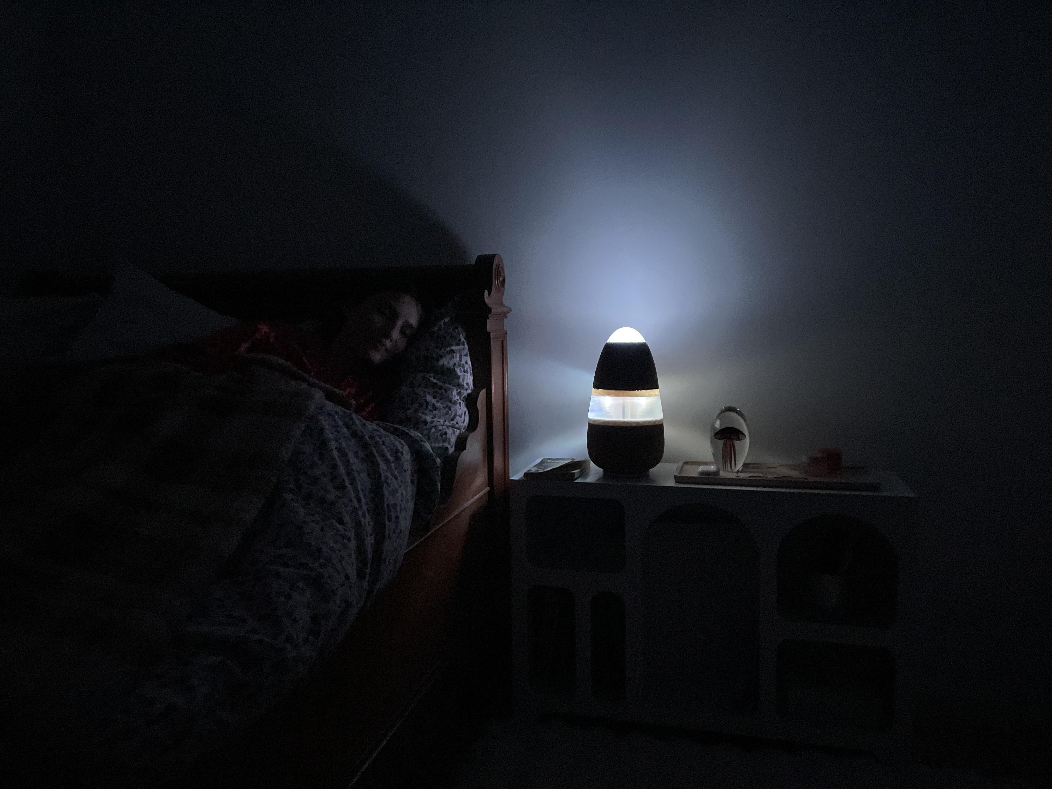 Héli Lampe détail bois