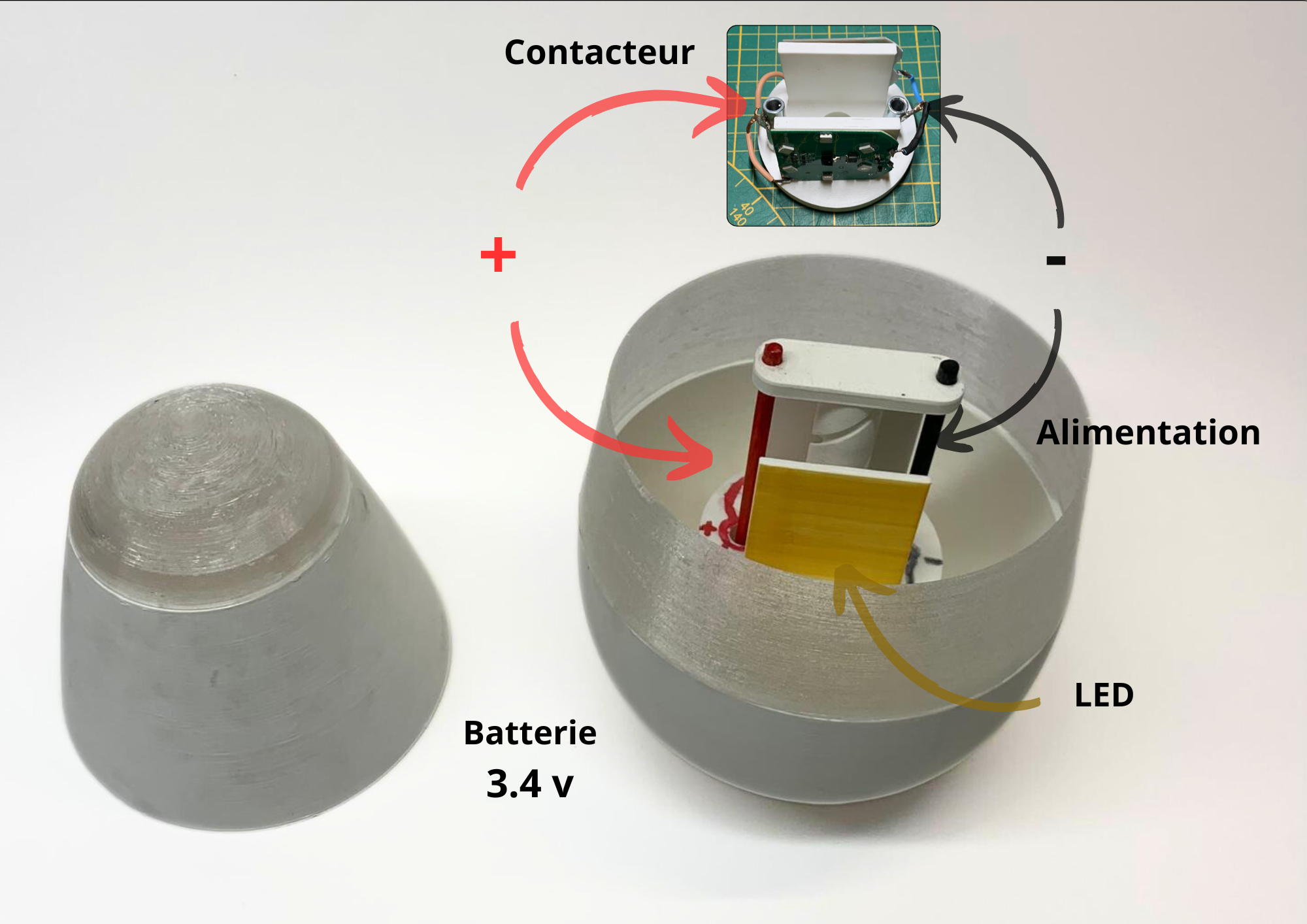 Héli Lampe détail pas de vis